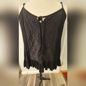 Torrid Size 1 Spaghetti Strap Black Baby Doll Top